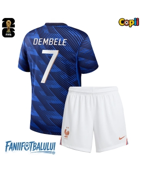 Franța Ousmane Dembele #7 Echipament de Fotbal Replică Mondial 2026 Copii Acasa (+ Șorturi)